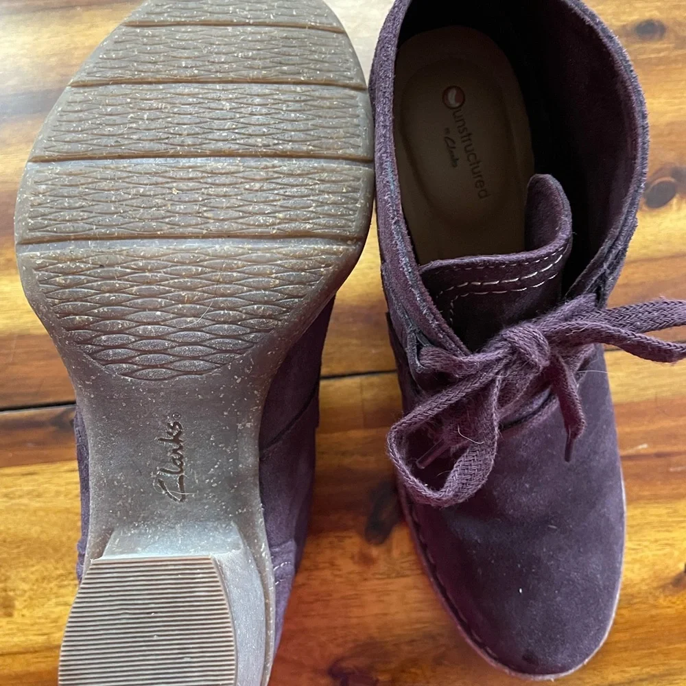 Clarks suede purple Ankle boots - Picture 2 of 7